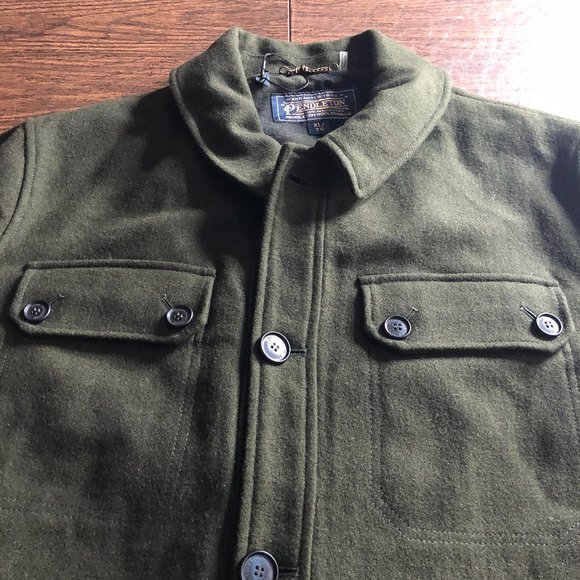 Pendleton Mens Capitol Hill Green Button Up Jacket - Picture 2 of 10